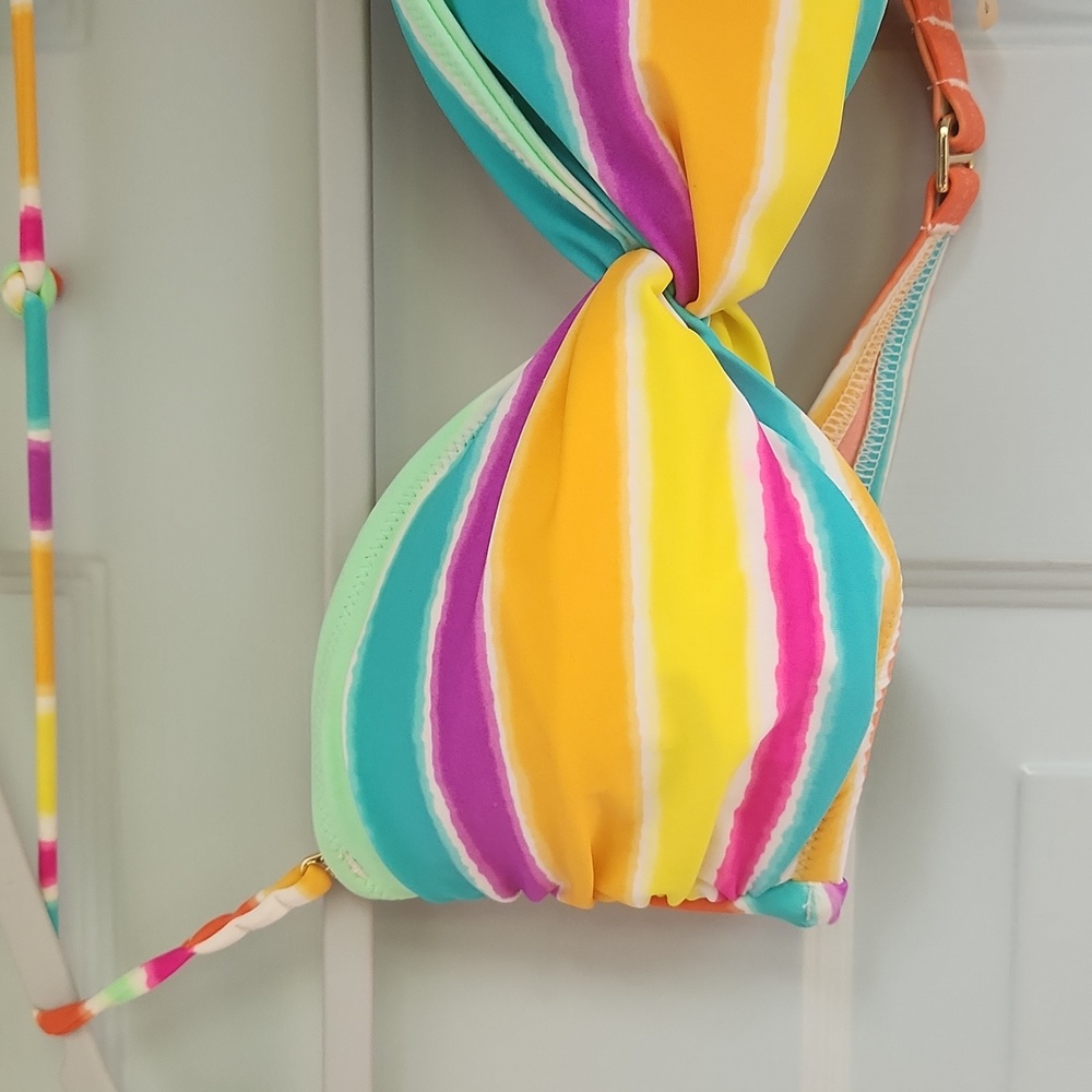 Victoria's Secret, Woman's Sz S/P, Rainbow Color Bikini Top, Just Stunning! - Picture 2 of 11
